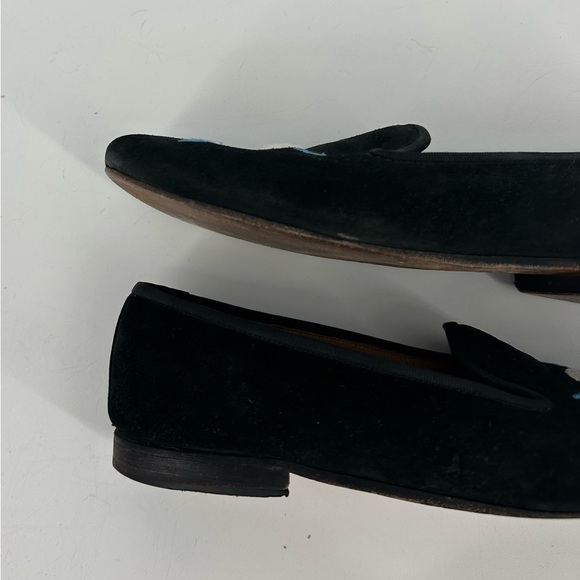 Stubbs & Wootton Skull Lightning Embroidered Suede Loafers Smoking Slippers 7.5 - Picture 6 of 14